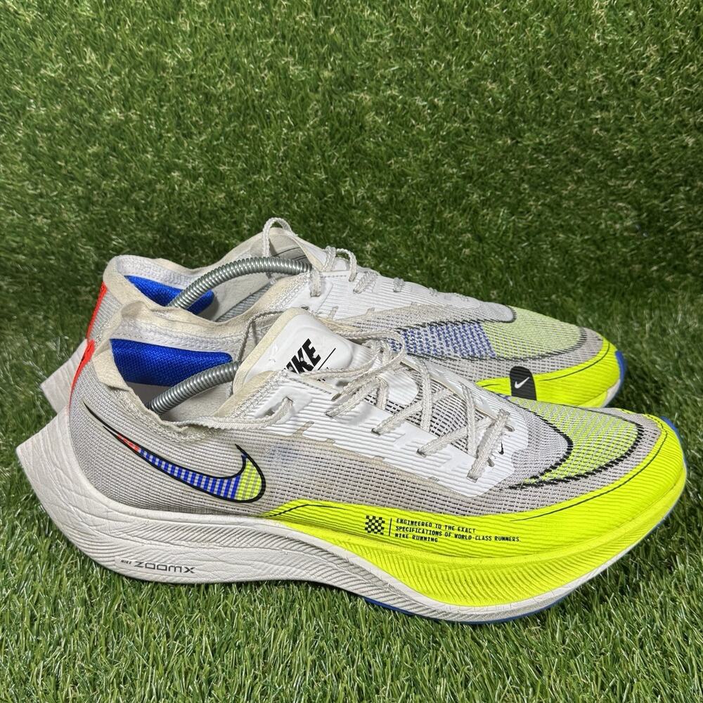 Size 12.5 - Nike ZoomX Vaporfly Next% 2 White Volt Racer Blue